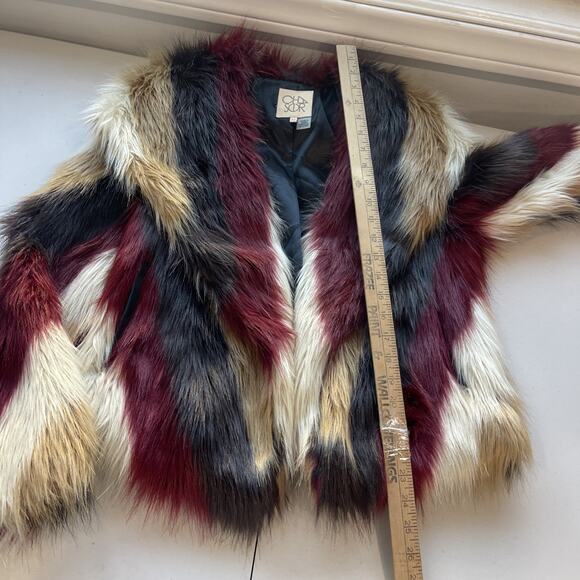 Chaser Faux Fur Party Coat Jacket Multi Color Size M New Years Event Vegas Club - Picture 12 of 13